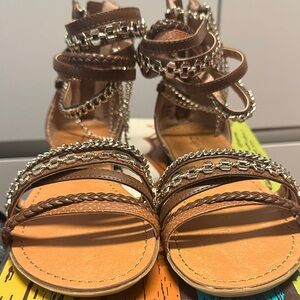 Zigi Soho Brown and Silver Strappy Sandals